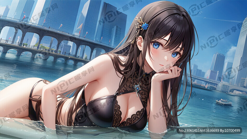 美女 游泳 黄浦江 上海