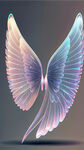 一支翅膀，透明感，全息色，艺术创想