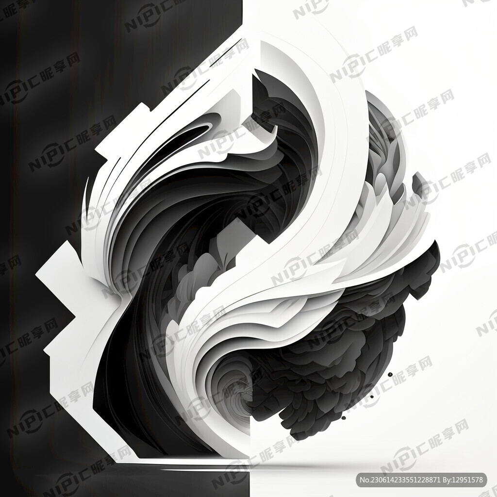 AI创作图展示设计 黑白nipic.com-昵图网