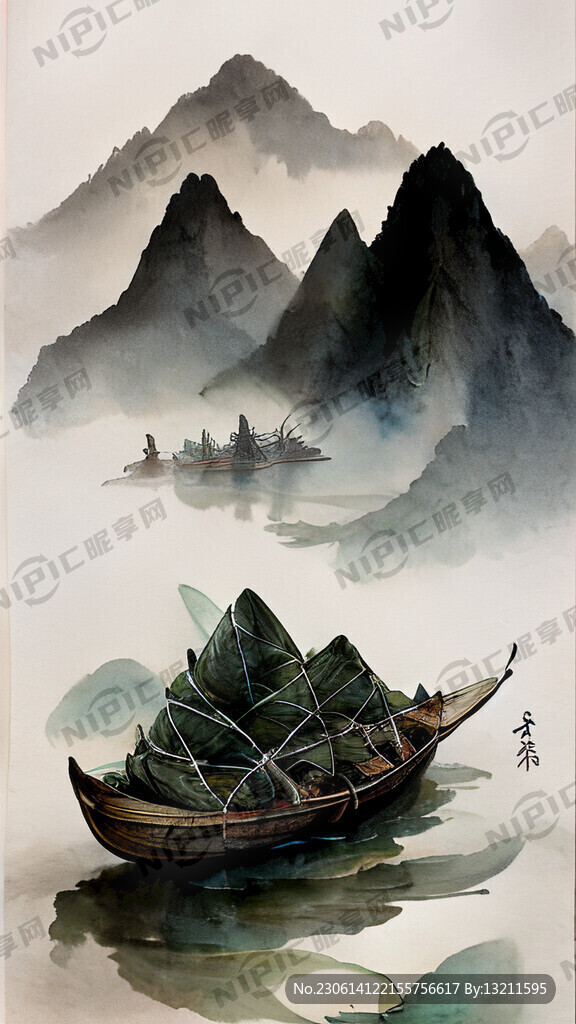 粽叶龙舟粽子金融场景