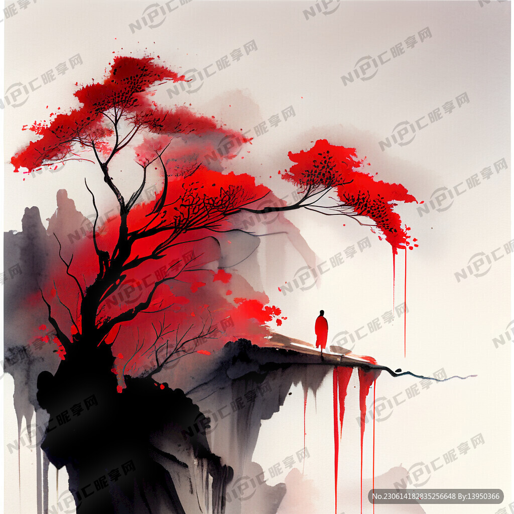 中国风红色展板