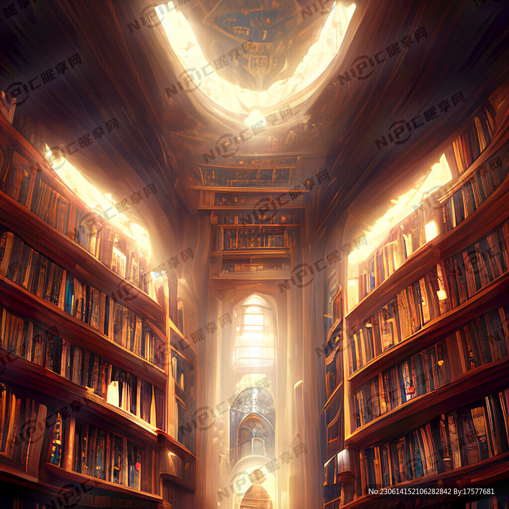 图书馆 广角 魔法 画面奇幻