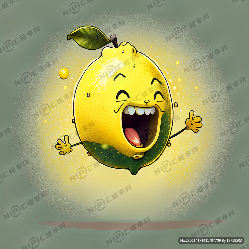 手绘卡通手打柠檬