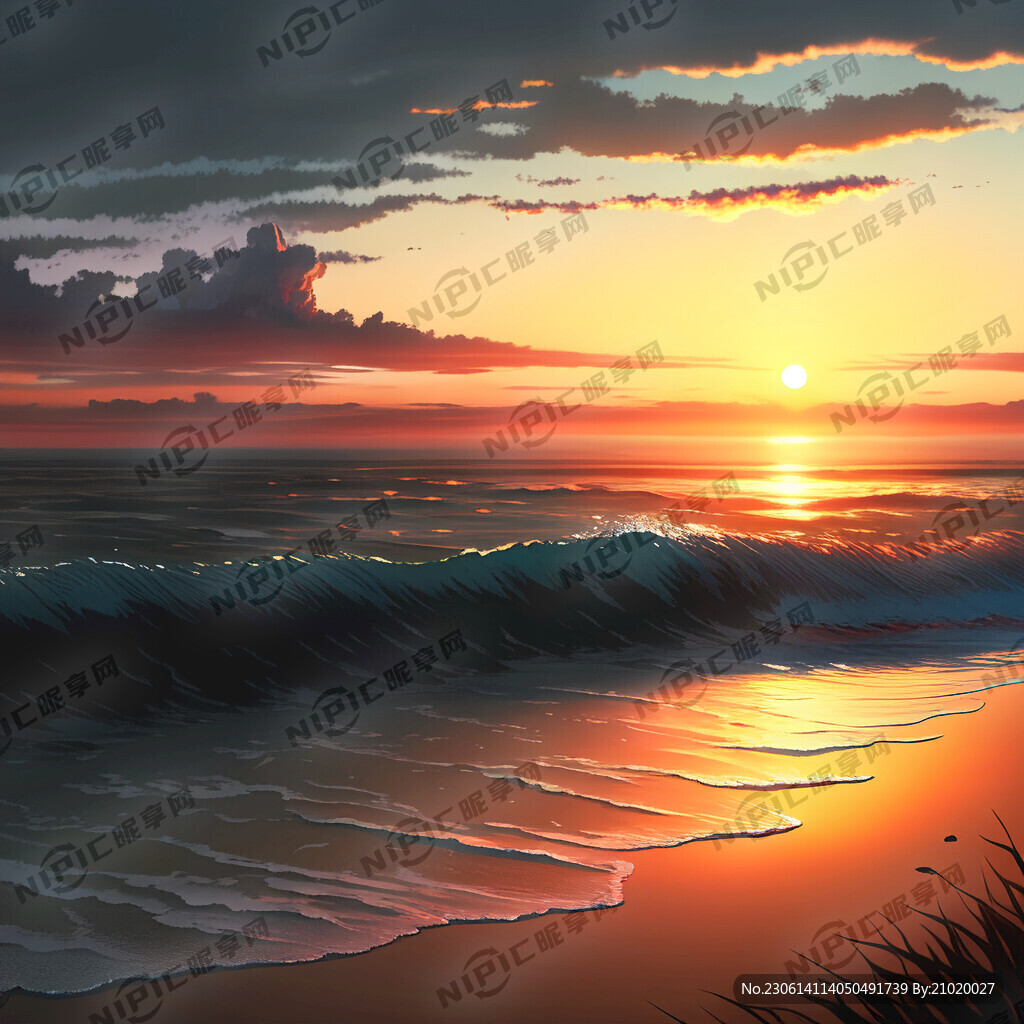 海边夕阳西下