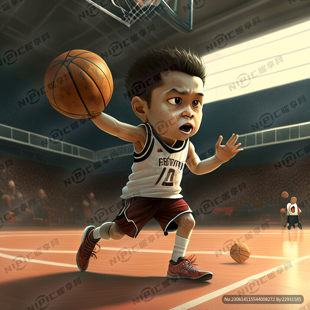 小明在篮球场打球