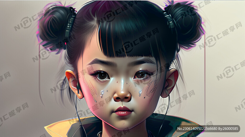 赛博朋克可爱女童