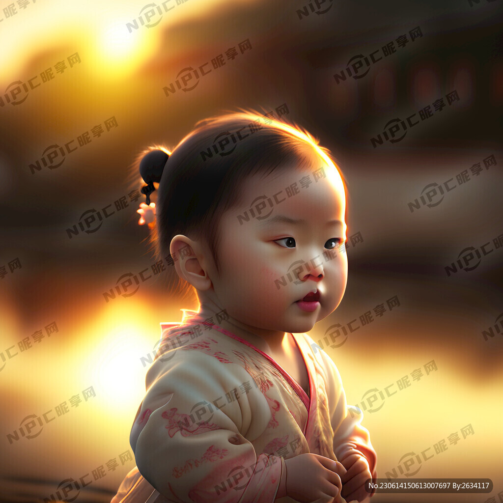 太阳暖暖照着一个漂亮的女宝宝