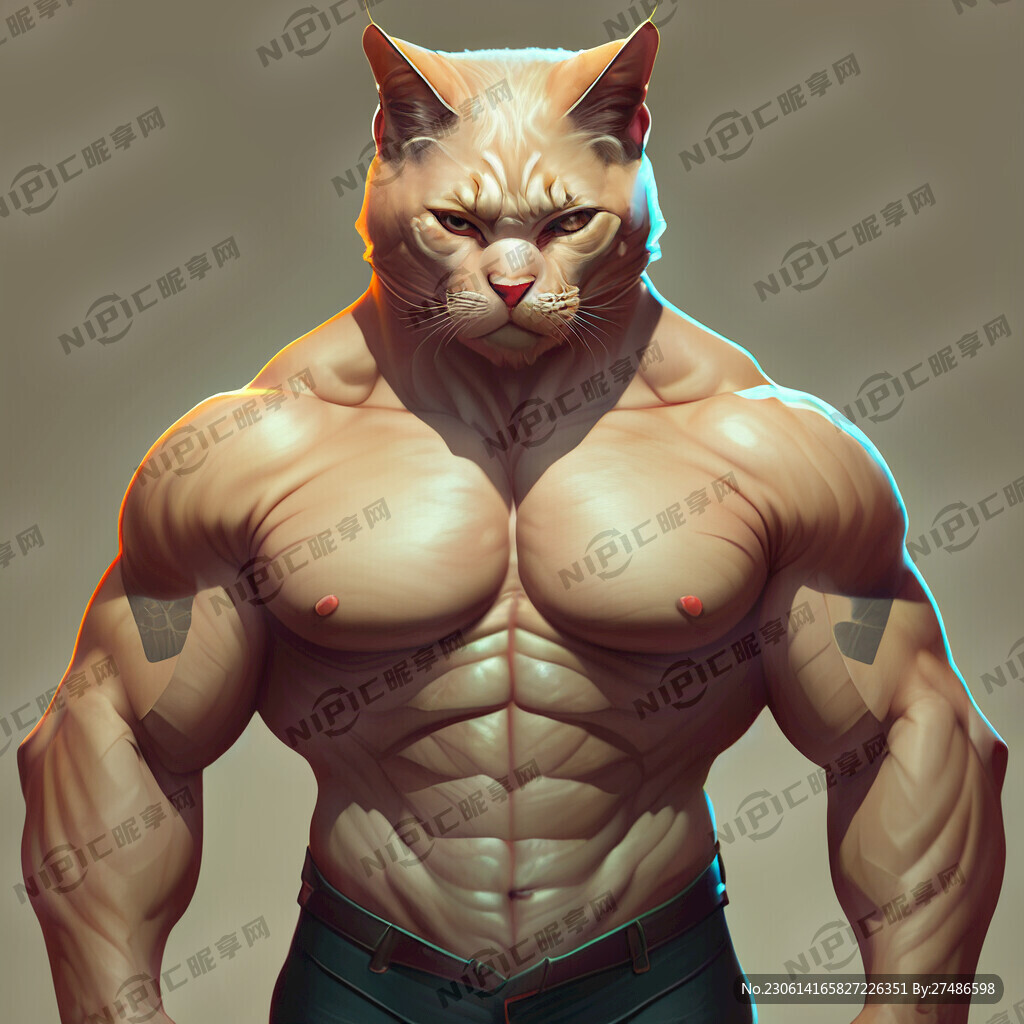 八块腹肌的猫人