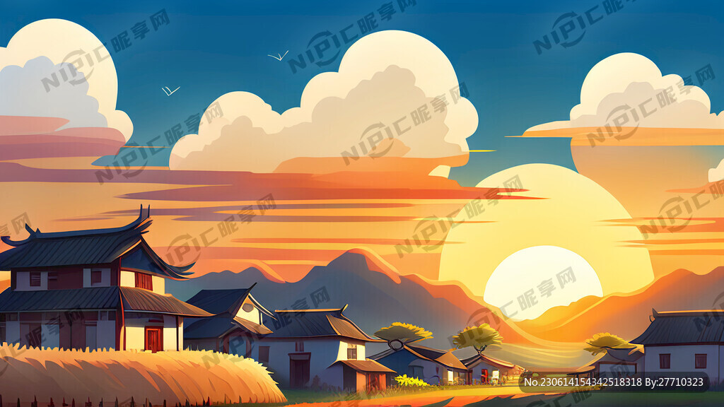 中国农村 细节丰富 蓝天 白云