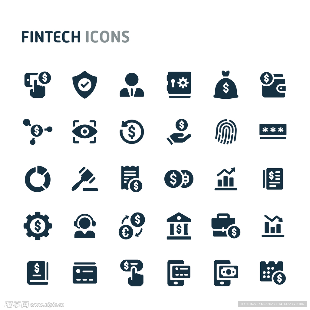 扁平化金融安全财富图标icon