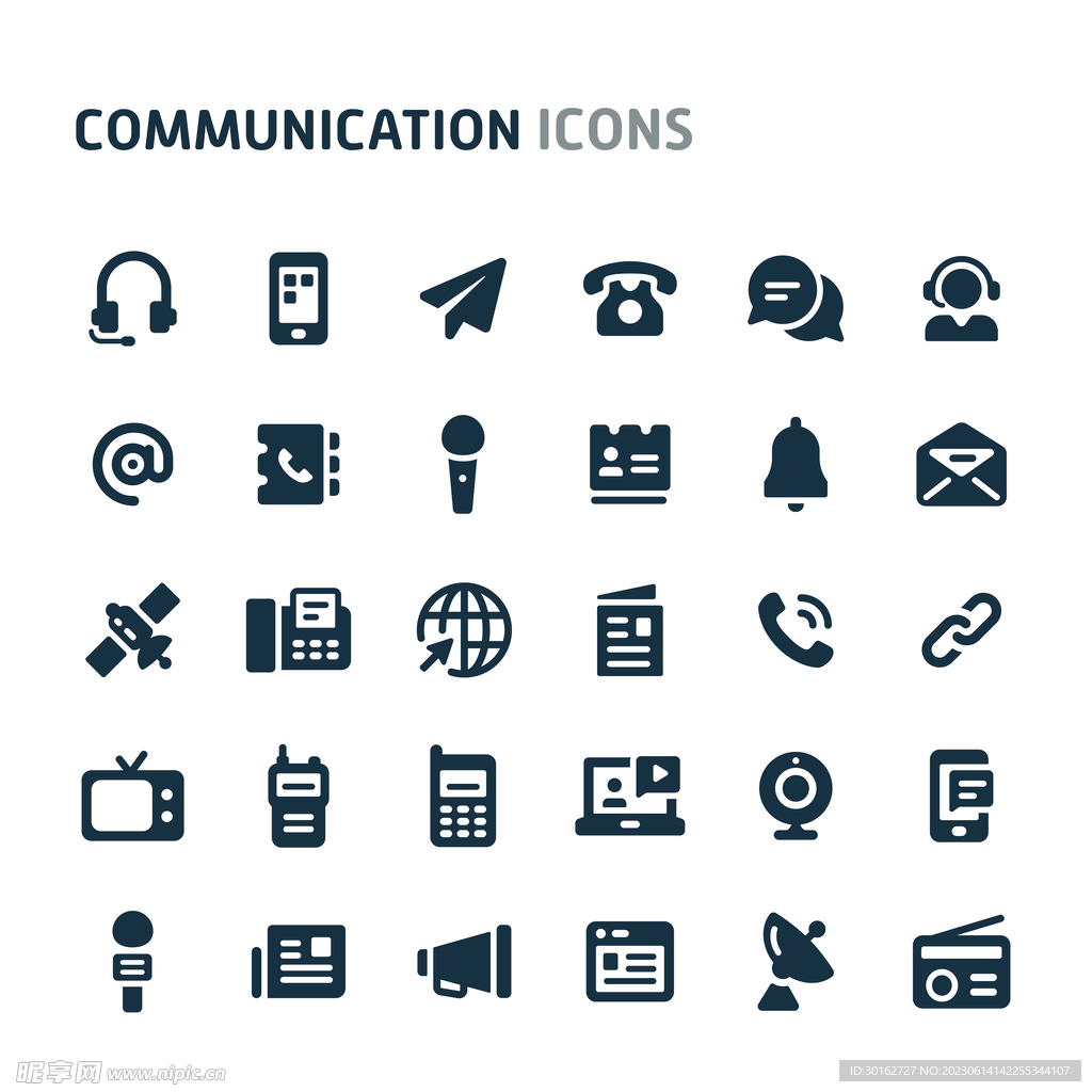 扁平化通讯信息图标icon
