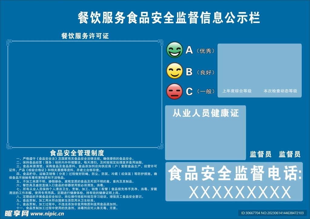 食品安全公示栏