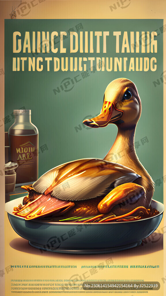 清新 看上去有食欲的冒烤鸭广告