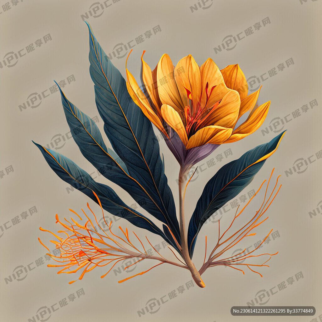 藏红花 枝条带叶