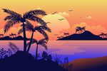 椰树沙滩背景