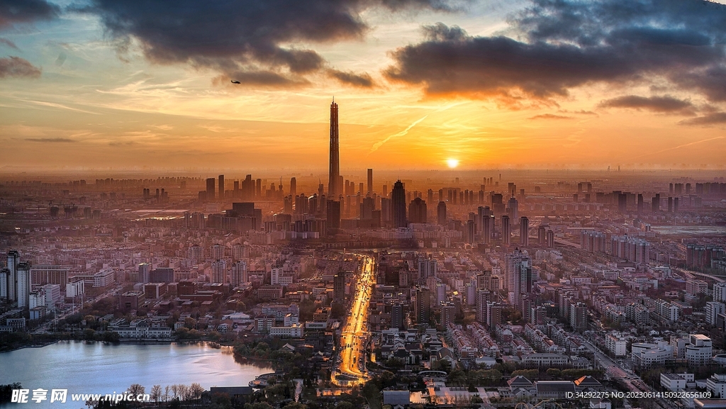 城市夕阳风景