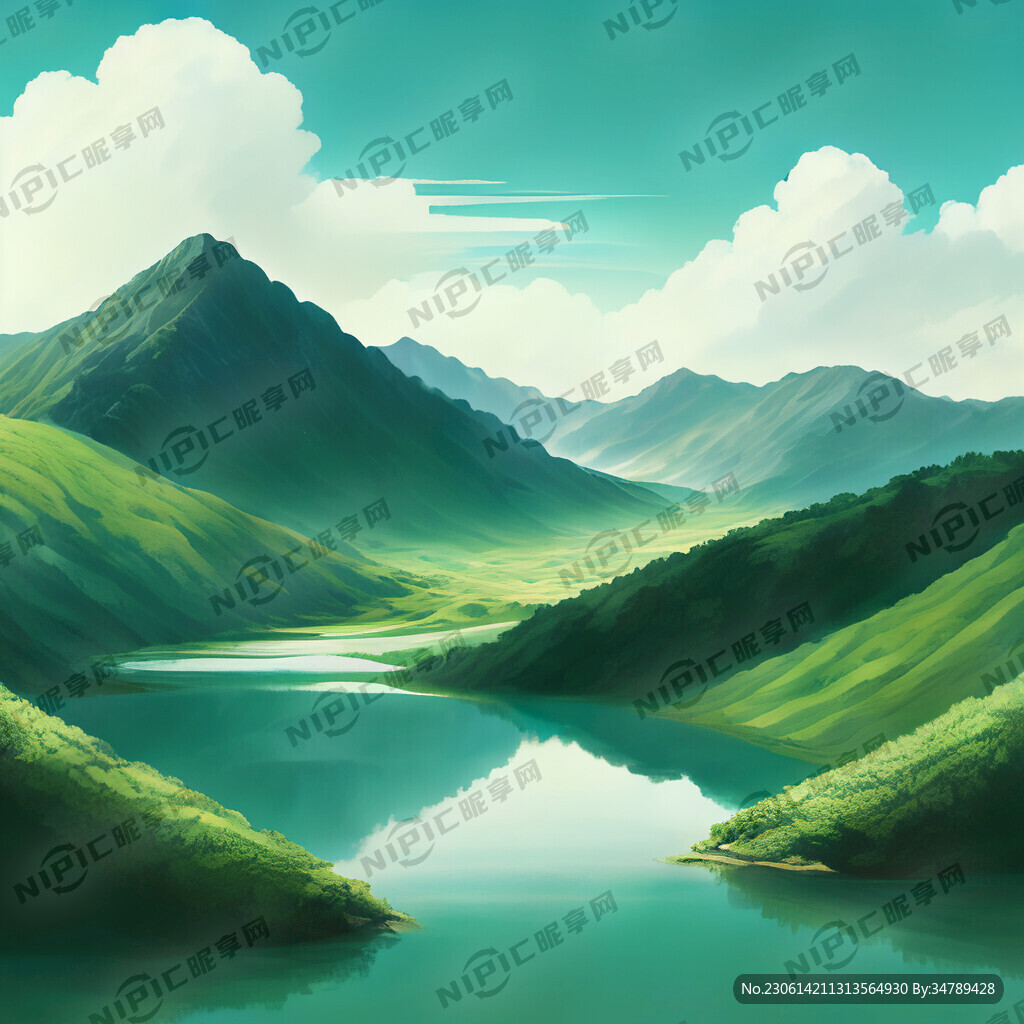 青山绿水 蓝天白云