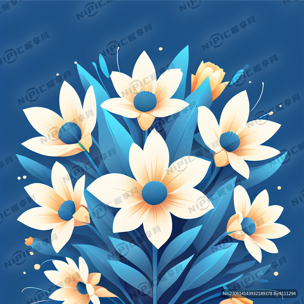 招聘海报  蓝色插花风格