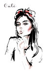 插画美女 
