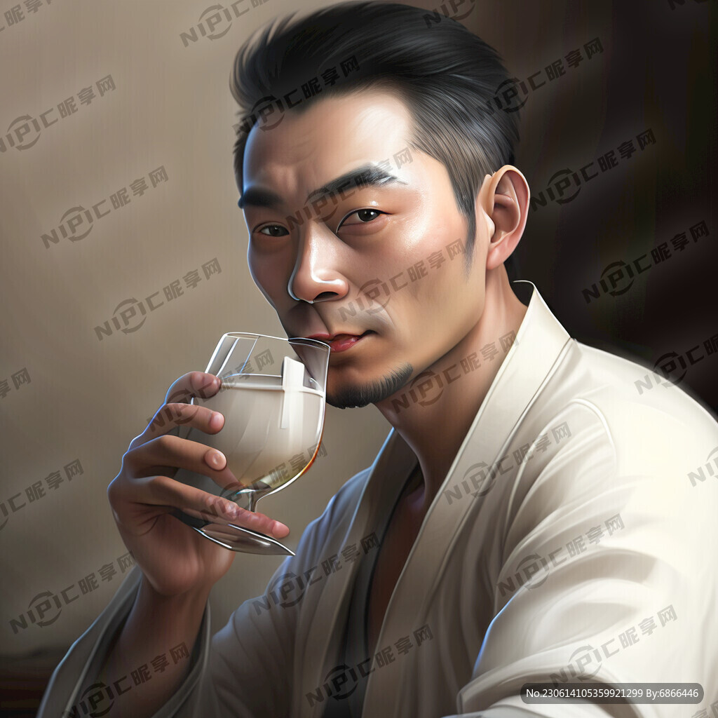 男人喝白酒