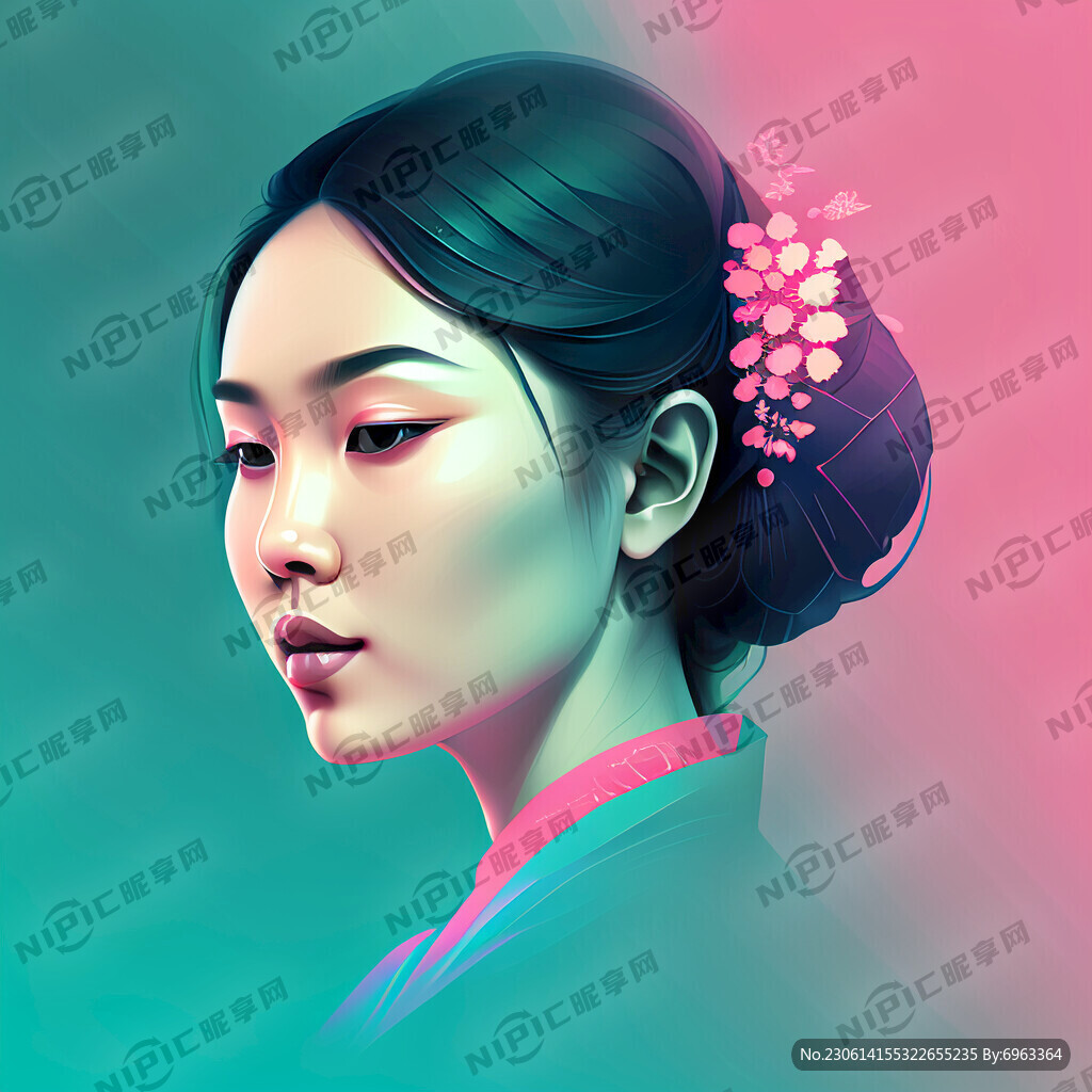 蓝粉绿渐变背景