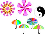 花朵   彩虹伞   太极图