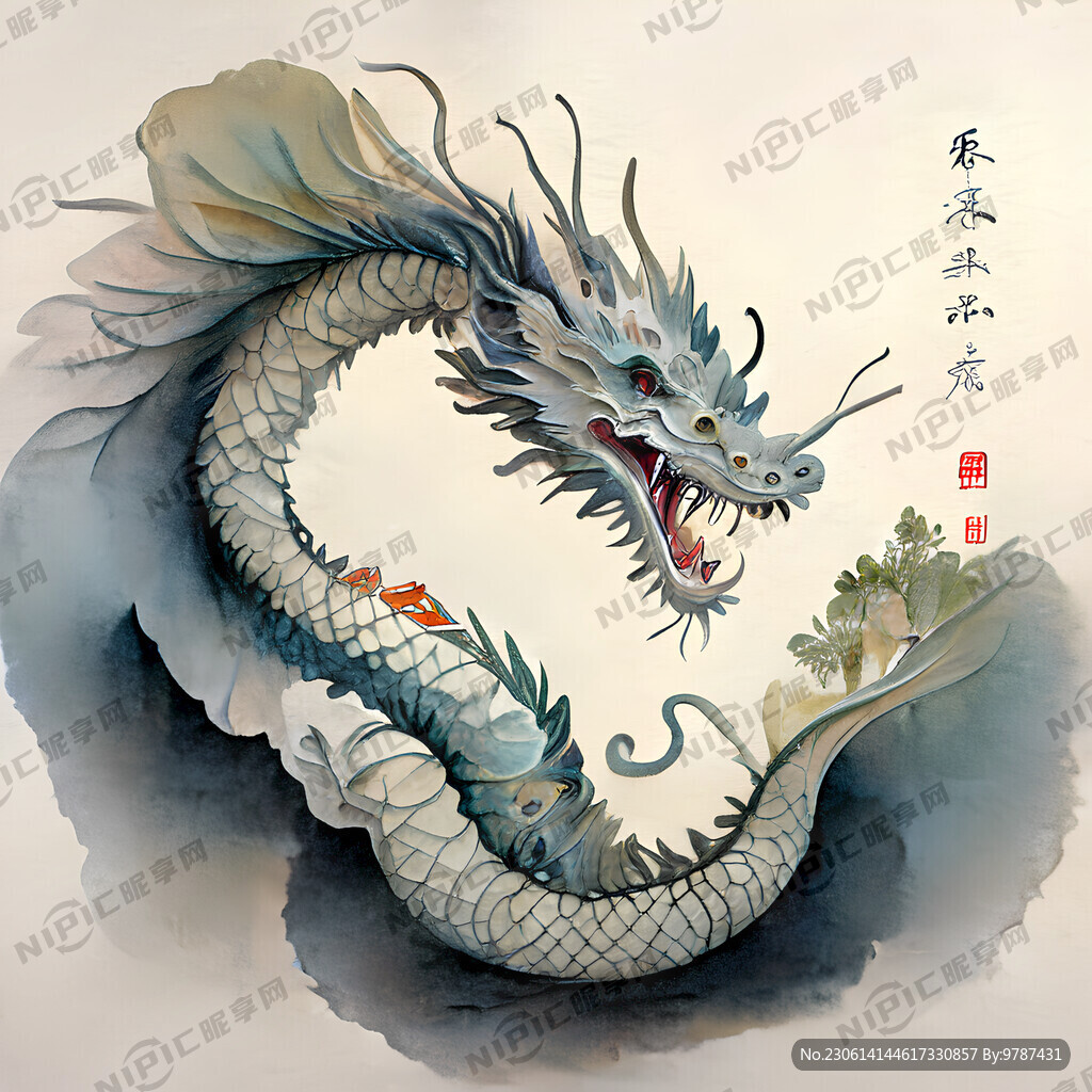 精致中国风龙插画