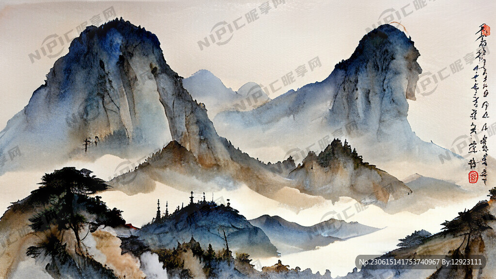 群山迎客松