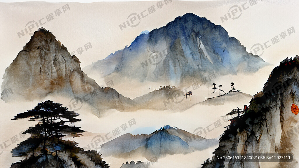 群山迎客松