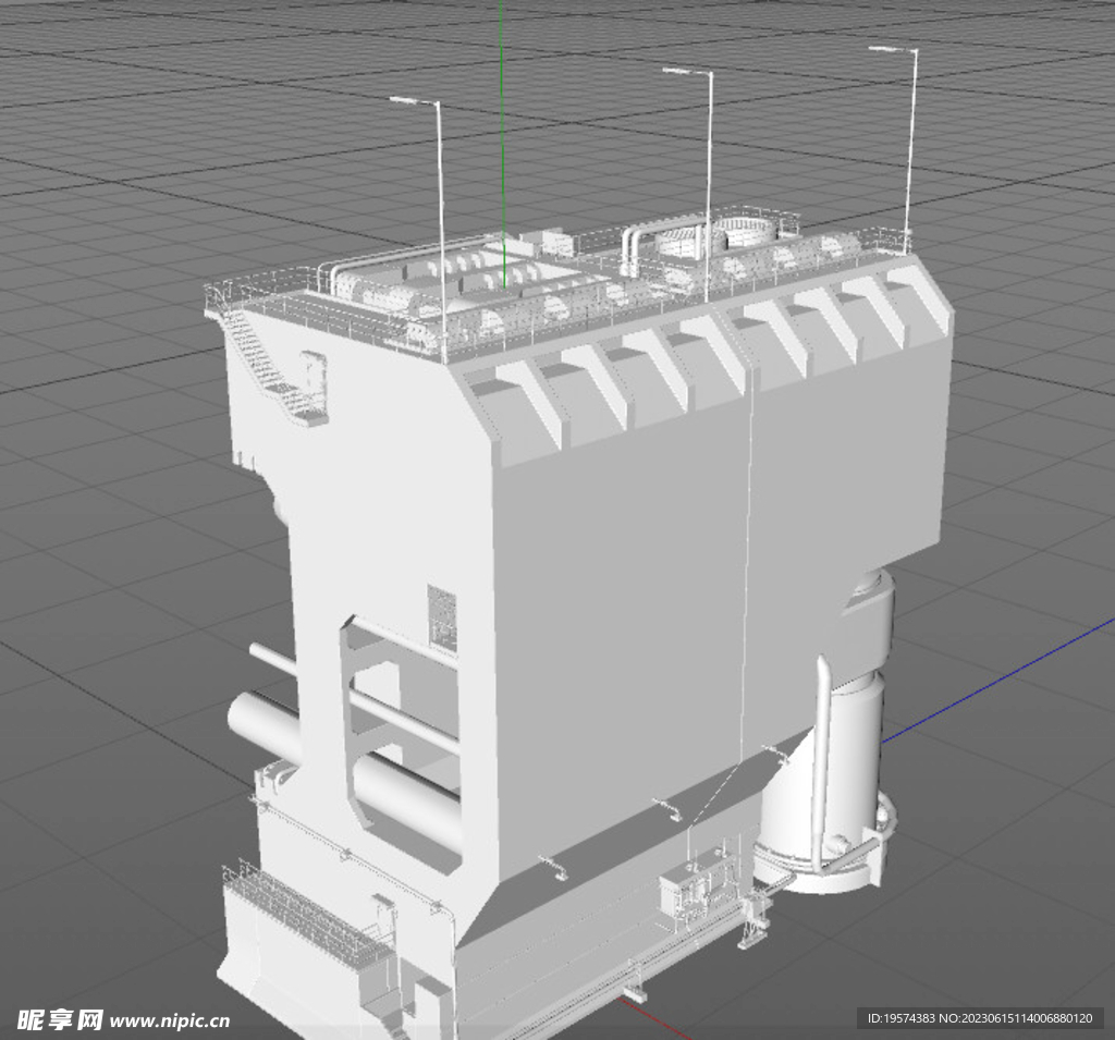  C4D模型 工厂设备 