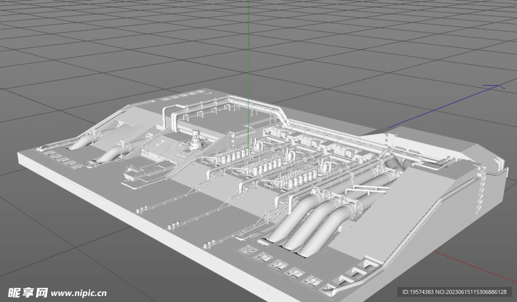  C4D模型 工厂设备  