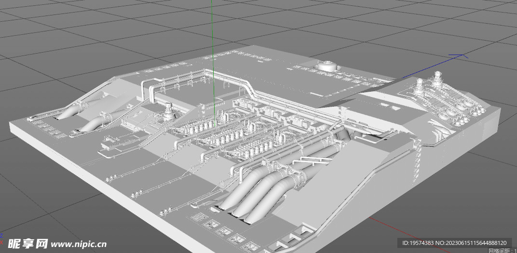  C4D模型 工厂设备  