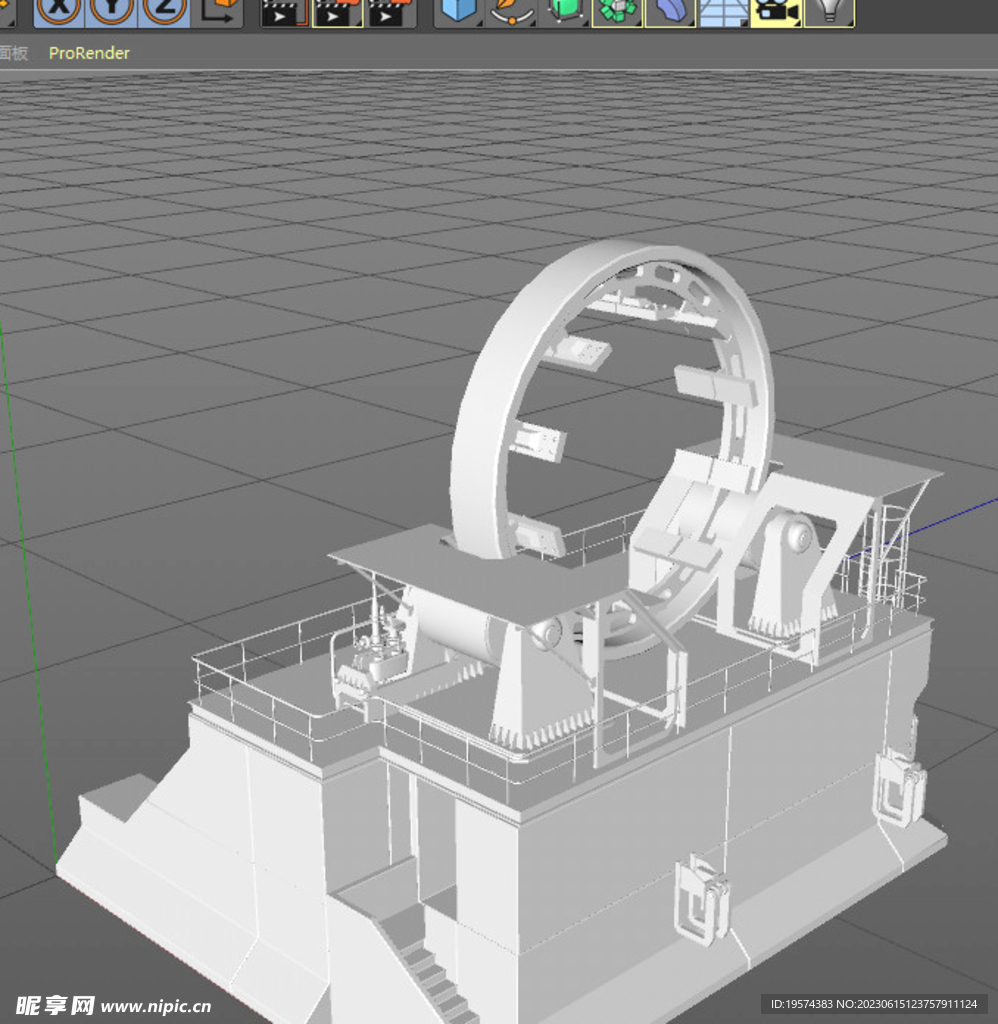 C4D模型 工厂设备 