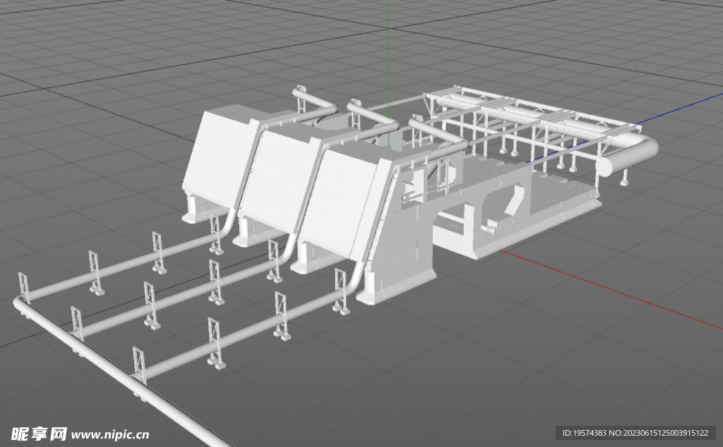 C4D模型 工厂设备 