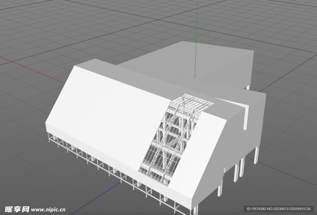 C4D模型 工厂设备 