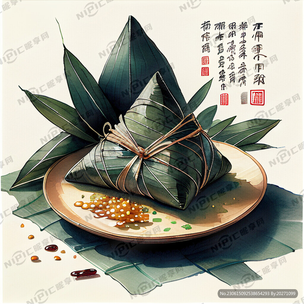 一份端午节的海报 并用绳子扎紧