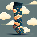 中国风设计元素，袜子设计，云纹图案