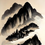 中国风，水墨画