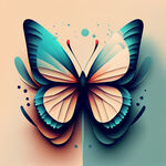 蝴蝶，抽象，平面