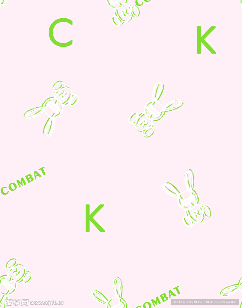 卡通 兔子 字母