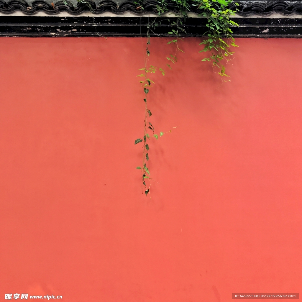 红色宫墙古风图片