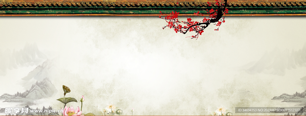 中国风山水画背景