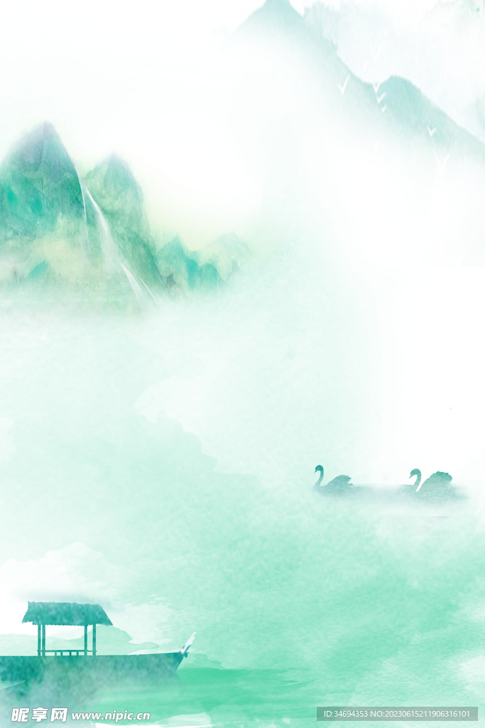 中国风山水墨