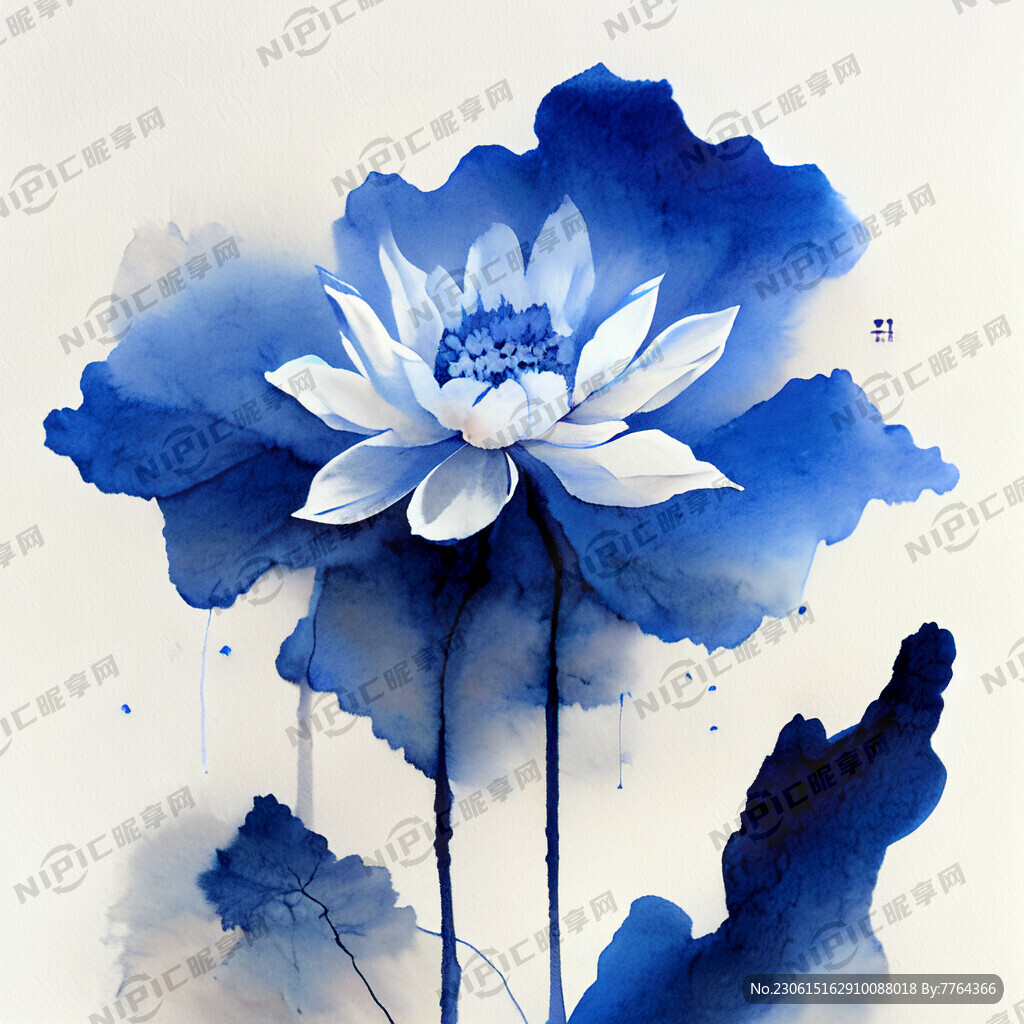 青花 长方型 清爽 大气