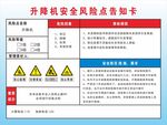 升降机安全风险点告知卡