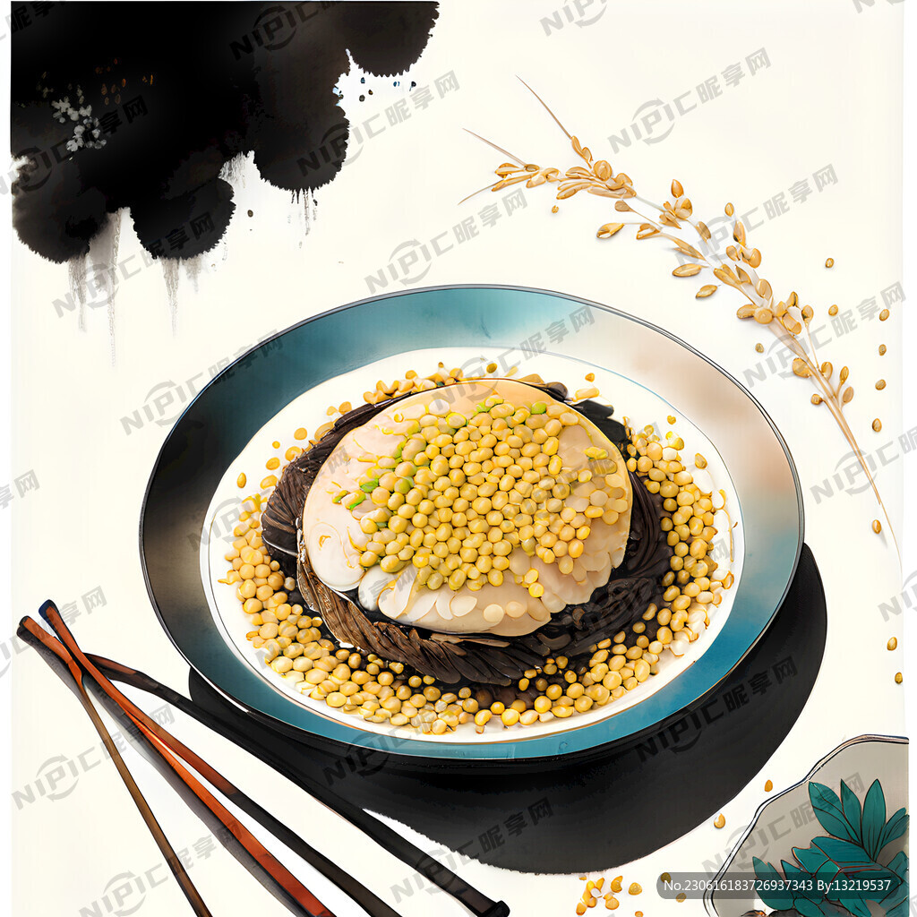 筷子 光盘行动 节约粮食 插画