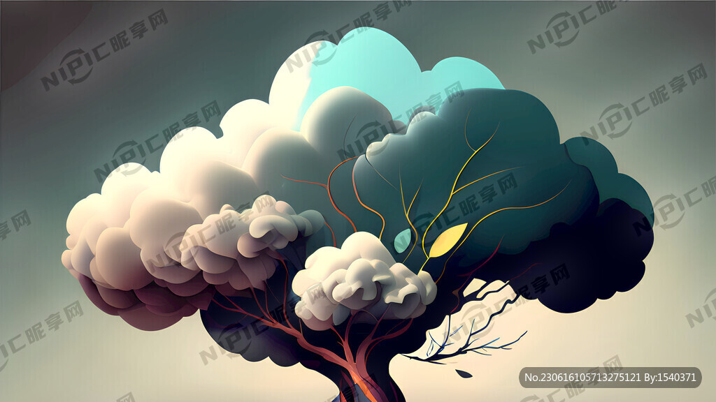 树 抽象云一样的叶子