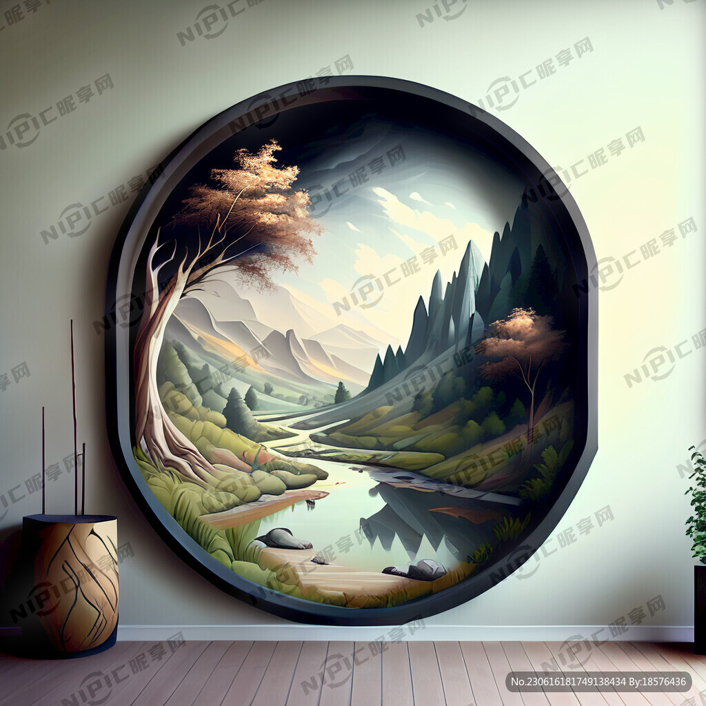 在墙体上描绘一些景观装饰