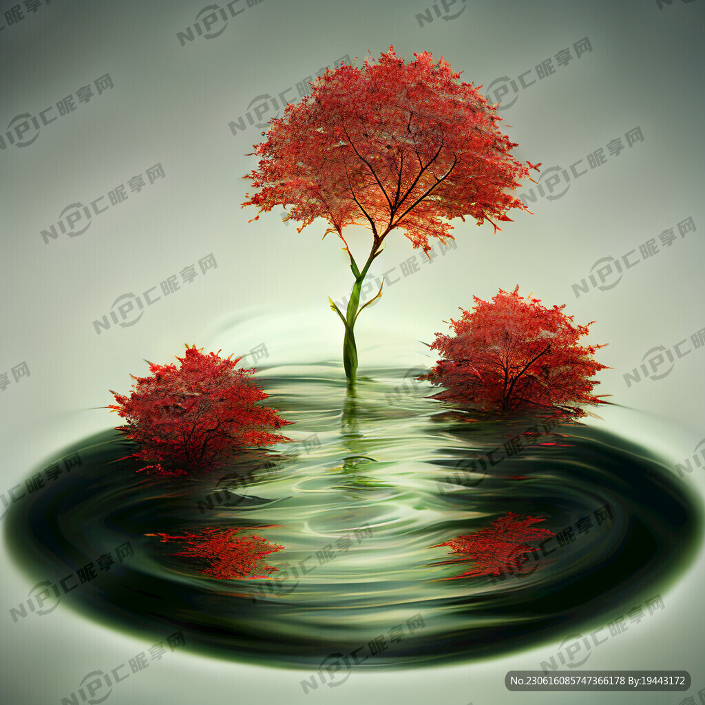 从绿到红的叶子 水