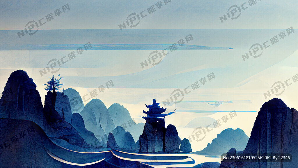 蓝色渐变线条